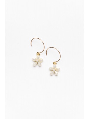 Gold Crystal Flower Drop Earring